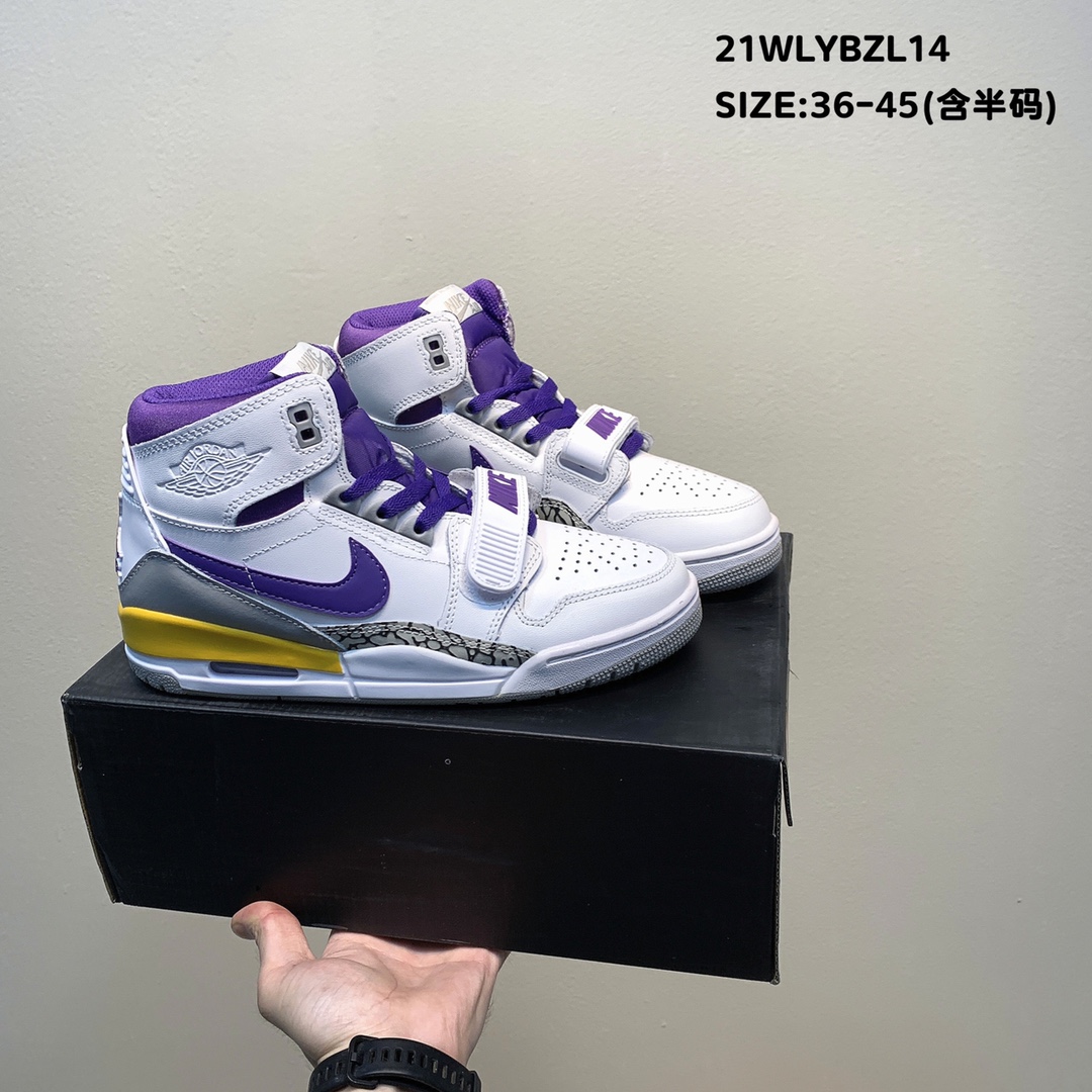 Air Jordan Legacy 312 White Purple Gold Shoes